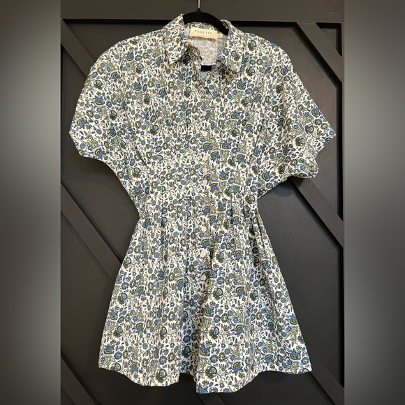 Exquise x Anthropologie Tobie Mini Shirt Dress in Multi-Floral, Size M (Petite) - Picture 4 of 12